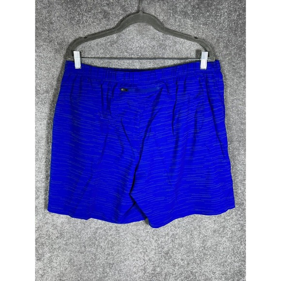 Asics Lite Show 7 Inch Running Shorts Mens XXL Blue Reflective Print Zip Pocket - Picture 2 of 14